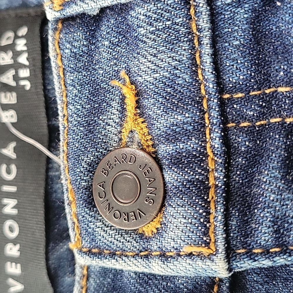 Veronica Beard "Ines" Rhinestones Girlfriend Side Crop Jeans Size 25 - Picture 15 of 16